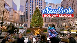 NEW YORK Holidays 2024  Fifth Avenue and Rockefeller Center - Walking Tour 4K