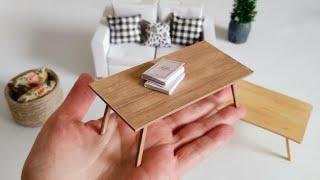 DIY dollhouse furniture ~ make a modern miniature coffee table with paper ~ free printable template