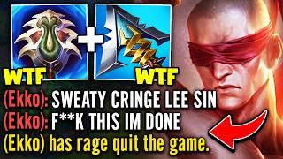 I beat this Ekko so bad he rage quits and uninstalls the game... (LEE SIN MID IS BROKEN)