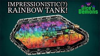 Quick and Easy: painting an Impressionistic(?) Rainbow Landraider for Warhammer 40k/Horus Heresy!