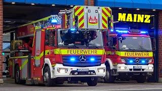 [Berufsfeuerwehr MAINZ] - Einsatzfahrten Feuerwache 1 & 2 | LÖSCHZUG & Co. + Polizei mit Blaulicht!