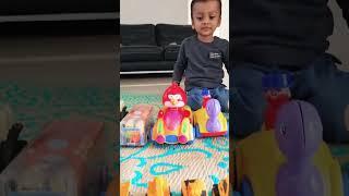 Abhinit playing with his toys