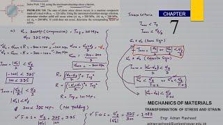 Problem 7. 82 about failure criteria | Transformation of stress and strain | Mechanics of Materials