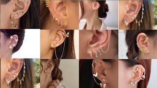 Light Weight Gold Earrings designs 2022 || Daily Wear Gold & Diamond Ear Stud design's 2022