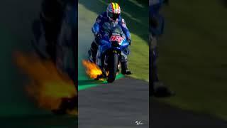 Tsuda’s GSX-RR’s gone into a fireball!  | 2022 #JapaneseGP