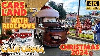 Cars Land Walkthrough & Rides Christmas 2024 at the Disneyland Resort! [4K POV]