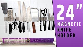 24 Inch Heavy-Duty Magnetic Knife Holder (Large Size) – Premium Stainless Steel Magnetic Knife Strip