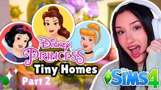 decorating the INTERIORS of our DISNEY PRINCESS Tiny Homes in The Sims 4