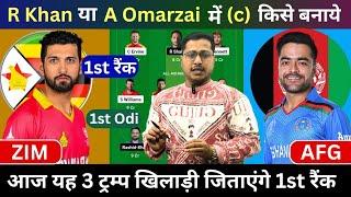 ZIM vs AFG Odi Dream11 Prediction, Zimbabwe vs Afghanistan, Zim vs Afg Dream11 Team