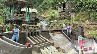 Full Video: Building a mini hydroelectric plant with a 220V turbine |  Video Timelaps