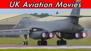 Earth shaking USAF B-1 Lancer launching from RAF Fairford, England