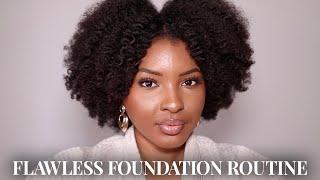 FLAWLESS FOUNDATION ROUTINE FOR DARK SPOTS & HYPERPIGMENTATION | BLACK WOMEN MAKEUP | KENSTHETIC