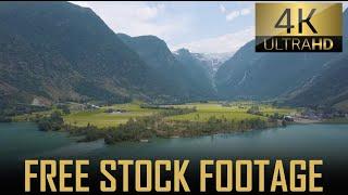 Fjord and Glacier, Norway | Royalty Stock Footage 4K | No Copyright | Free Download