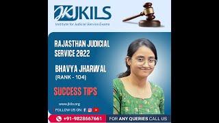 JKILS Law Institute - RJS Bhavya Jharwal (Rank 104) Sharing Success Tips-Give Your 100 Percent