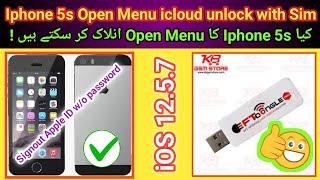 Iphone 5s Open Menu icloud unlock with network by EFT Pro iOS 12.5.7 | Sim working 100% | 2024