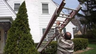 How To Stand A Ladder on A 30 Feet High Chimney Plus Repair