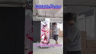 Foldable Mobile LED Poster | Easy to Move with Wheels | Dual-Sided Display When Folded