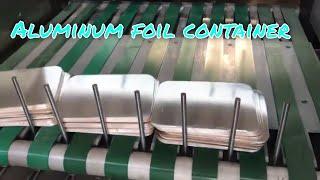 Aluminum foil food containers lids boxes die cutting and stripping inline.