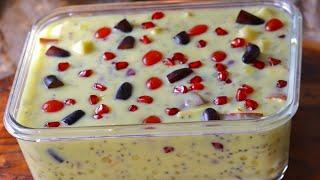 sago fruit custard recipe | easy,tasty and healthy dessert recipe | sago dessert