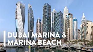 [4K] WALKING: DUBAI - Dubai Marina and Marina Beach