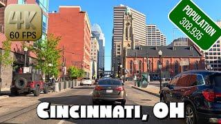 Driving Around Downtown Cincinnati, OH in 4k Video