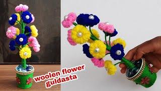 wool flower guldasta/Home decoration ideas/Woolen craft/Art and craft/ Wool flower/Guldasta /