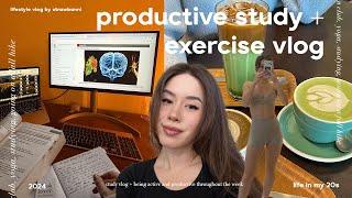 STUDY VLOG ️early mornings, exercising a lot, focused study sessions & being productive