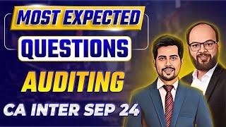 Most Expected Questions Auditing CA Inter Sep 24 | Auditing Important Questions | How to Pass Audit