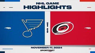 NHL Highlights | Blues vs. Hurricanes