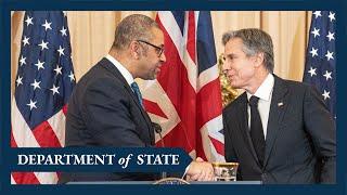 Secretary Antony J. Blinken and UK Foreign Secretary James Cleverly at a Joint Press Availability