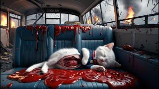 Kitten falls asleep on the bus—an accident happens #cat #cute #catlover #catvideos #cutecat #aicat