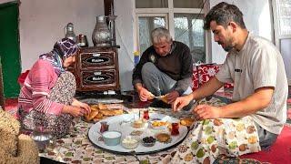 KÖYDE KIŞ GÜNÜ ANNEMLE İÇLİ BÖREK YAPTIK