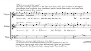 Johannes Ciconia: Prolation Canon, " Le ray au soleyl"