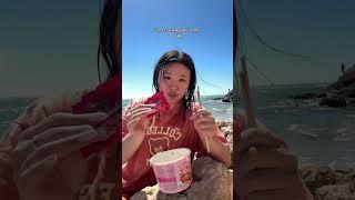 it genuinely tastes better here️ #australia #buldak #mukbang #buldak #cooking #beach