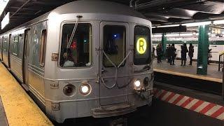 NYC Subway HD 60fps RARE: R46 R Train via D Line @ West 4th St - Washington Square (12/10/16)