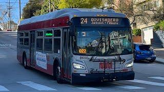 ⁴ᴷ⁶⁰ Partial Motorization | SF MUNI 2013 New Flyer XDE40 #8650 on 24 Divisadero