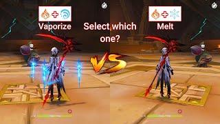 Arlecchino Melt vs Arlecchino Vaporize! Who is the best? GAMEPLAY COMPARISON!