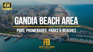 ️AUGUST 2024: Gandia beach area, Grao y Puerto de Gandia - POV & aerial footage