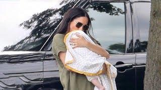 Meghan Markle Cradles Archie During Surprise Appearance at a Charity Polo Match