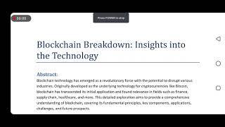 Blockchain Breakdown: Insights into the Technology #blockchain #crypto