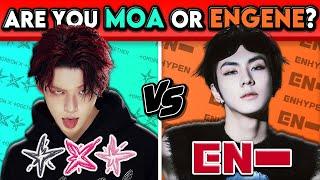 TXT  VS ENHYPEN !! [ ARE YOU MOA OR ENGENE? ] | KPOP QUIZ  