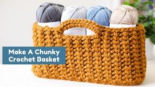 Chunky Crochet Basket Tutorial for Beginners [Jessie Stash Basket - TL Yarn Crafts]