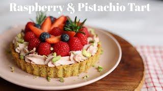 Raspberry and Pistachio Tart Recipe with Raspberry Cream and Cardamom | Home Cafe | Raspberry Tart