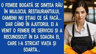 O femeie bogată se simțea rău în mijlocul restaurantului, oamenii nu ştiau ce să facă...Dar când în