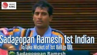 Sadagopan Ramesh 1st Indian to take wicket on his first ball in ODIs vs Westindies @ Singapore 1999