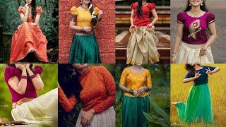 Pattu Pavadai Blouse Designs for Teenage Girls 2022 | Pattu Blouse New Designs, pattu pavadai ideas