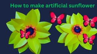 How to make sunflower with paper. Making Easy Sunflower @NM Creative crafts