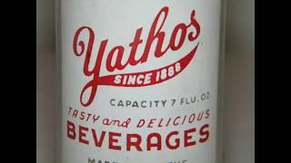 ANTIQUE 1920s YATHO'S CLEAR GLASS SODA BOTTLE 7oz YATHO BOTTLING NARROWSBURG NY