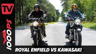 Kawasaki W800 vs. Royal Enfield Interceptor 650 Vergleich - welches Retro-Bike macht das Rennen?