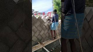 Hallowblock construction  #shortsfeed #construction #shorts #skills #cement